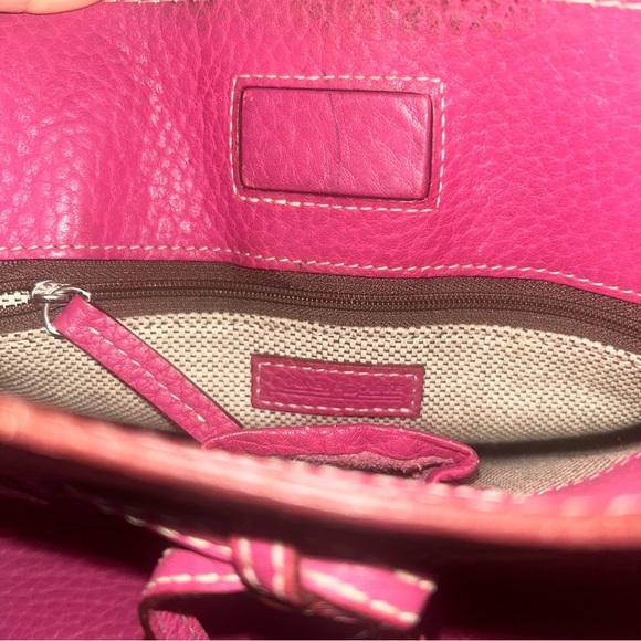 Dooney & Bourke Genuine Pink Pebble Grain Leather Purse Handbag w/ Tassel Detail - Picture 6 of 11